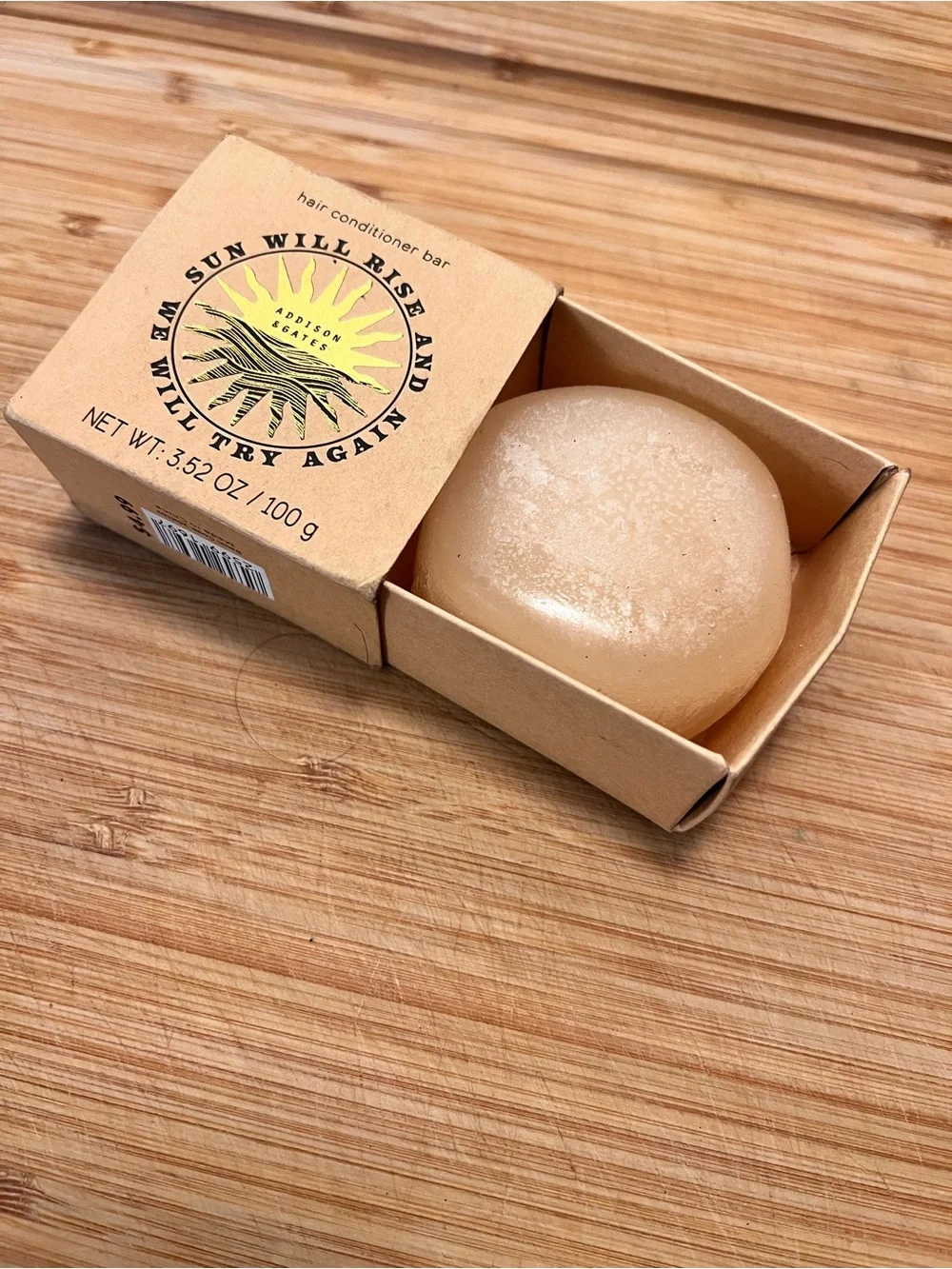 Sun Rise Hair Conditioner Bar in Brown Kraft Box
